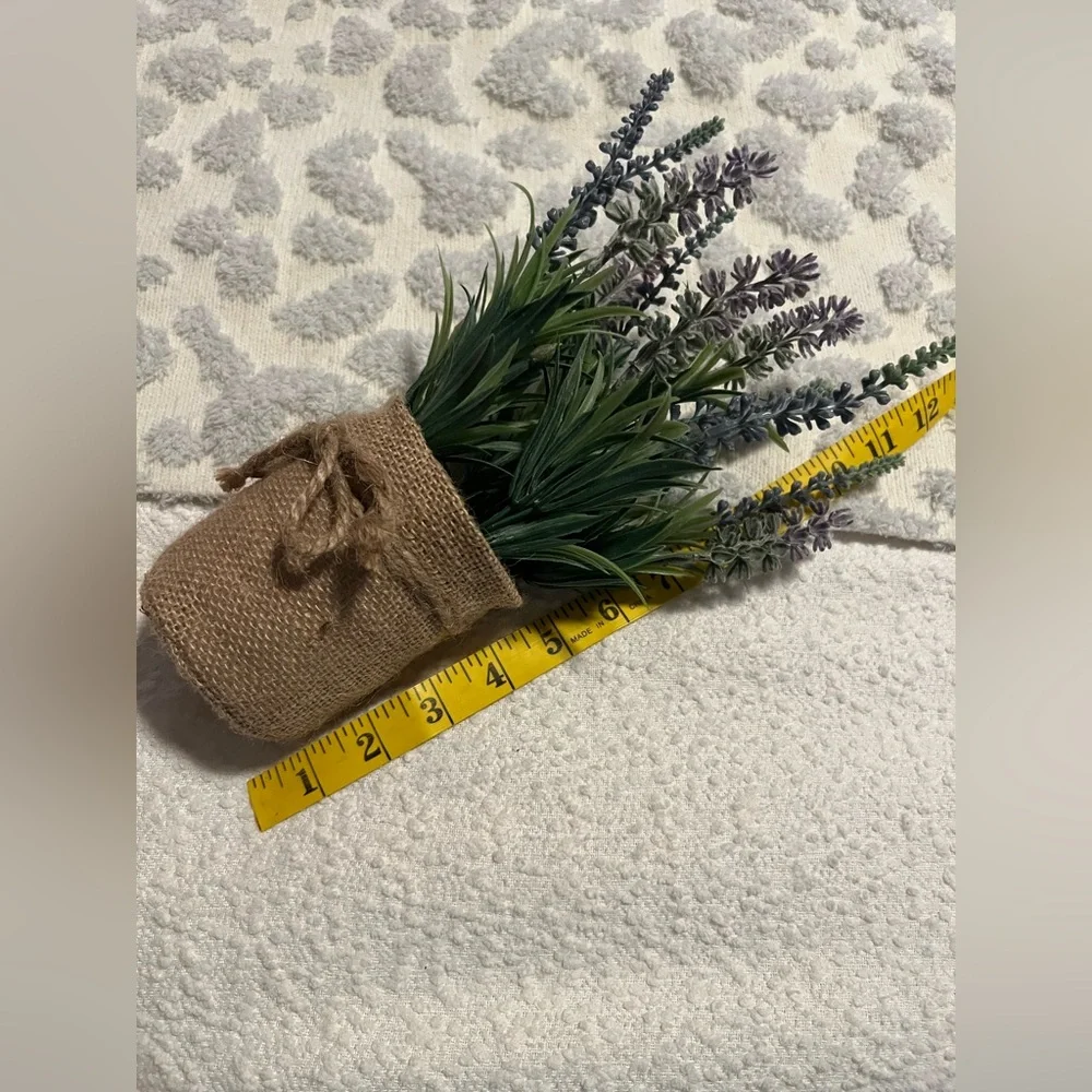 Rustic Lavender Faux Plant in Burlap Pot